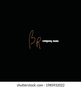 Initial BR logo handwriting vector