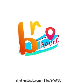 Initial BR Trip and Travel Agency Logo Template. Trip Logo.