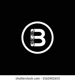 Initial Brush Letter B Modern Alphabet Circle Logo Vector. Brush Letter Logo.