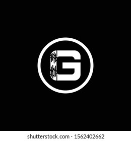 Initial Brush Letter G Modern Alphabet Circle Logo Vector. Brush Letter Logo.