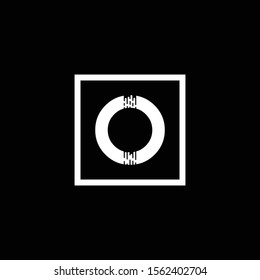 Initial Brush Letter O Modern Alphabet Square Logo Vector. Square Brush Letter Logo.