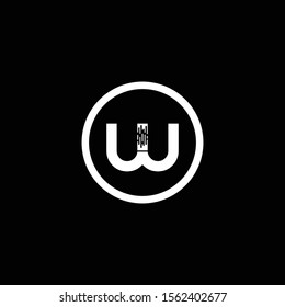 Initial Brush Letter W Modern Alphabet Circle Logo Vector. Brush Letter Logo.