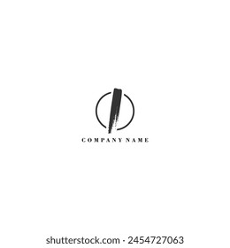 Initial I brush logo company trend identity