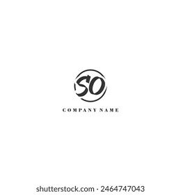 Identidad inicial de la tendencia de la compañía del logotipo del cepillo del SO