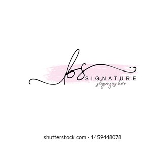 Initial BS beauty monogram and elegant logo design, handwriting logo of initial signature, wedding, fashion, floral and botanical with creative template.