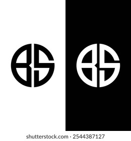 Initial BS Kreis Buchstabe Logo mit kreativer moderner Business Typografie Vektor Vorlage