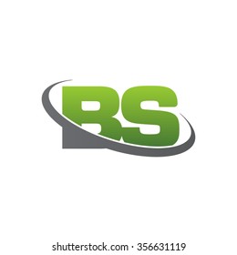 initial BS swoosh ring company logo green gray