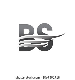 Initial BS wing logo, grey color vector logotype, logo for company name business and company identity.