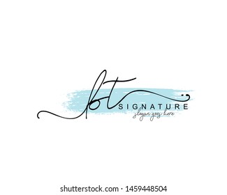 Initial BT beauty monogram and elegant logo design, handwriting logo of initial signature, wedding, fashion, floral and botanical with creative template.