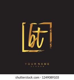 Initial BT handwriting logo vector