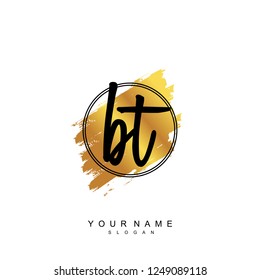 Initial BT handwriting logo vector