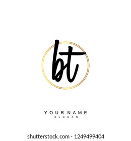 Initial BT handwriting logo vector