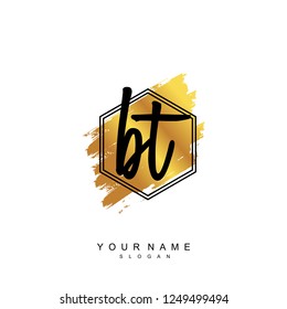 Initial BT handwriting logo vector