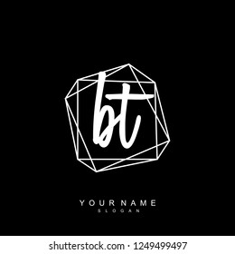 Initial BT handwriting logo vector