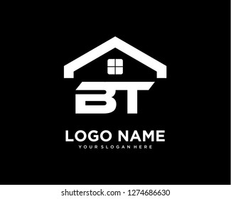 Initial BT home logo vector.