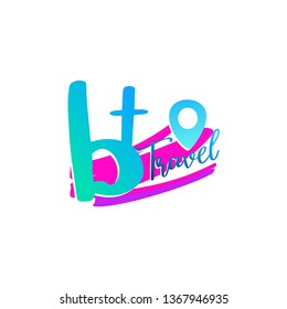 Initial BT Trip and Travel Agency Logo Template. Trip Logo.