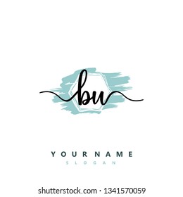 Initial BU handwriting logo