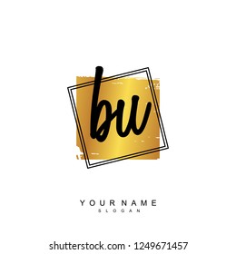 Initial BU handwriting logo vector
