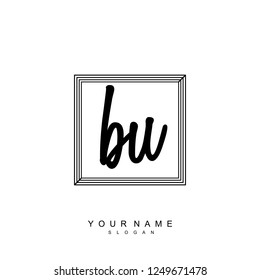 Initial BU handwriting logo vector