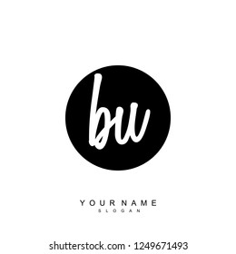 Initial BU handwriting logo vector