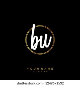 Initial BU handwriting logo vector