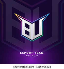 Initial BU logo design with strong shape, Logo for game, esport, initial gaming, community or business.