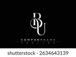 Initial BU Logo Design Vector. Elegant Monogram Logo Design with Decorative Elements and Typography