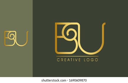 Initial BU UB Letter Logo Design Vector Template. Monogram and Creative Alphabet B U Letters icon Illustration.
