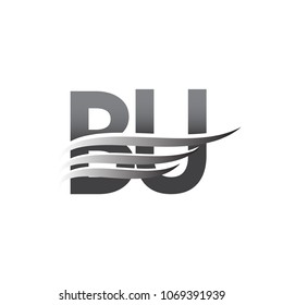Initial BU wing logo, grey color vector logotype, logo for company name business and company identity.