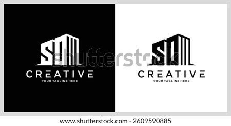 Initial SO building logo with creative building element