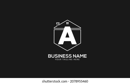 A initial building property abstract monogram vector logo template