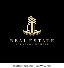 Initial building real estate logo design