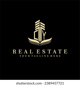 Initial building real estate logo design
