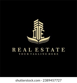 Initial building real estate logo design