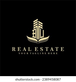 Initial building real estate logo design