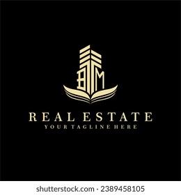 Initial building real estate logo design
