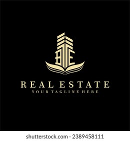 Initial building real estate logo design