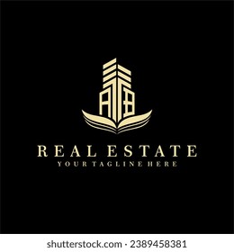 Initial building real estate logo design