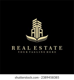Initial building real estate logo design