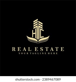 Initial building real estate logo design