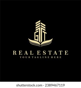 Initial building real estate logo design