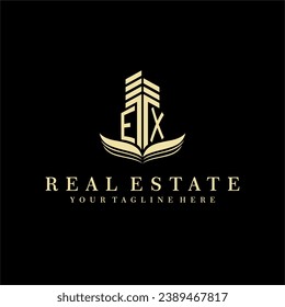 Initial building real estate logo design