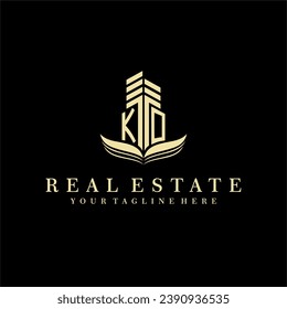 Initial building real estate logo design