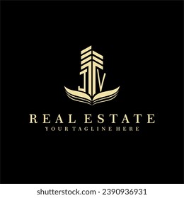 Initial building real estate logo design