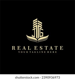 Initial building real estate logo design