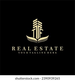 Initial building real estate logo design