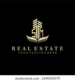 Initial building real estate logo design