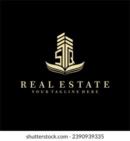 Initial building real estate logo design