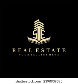 Initial building real estate logo design