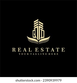 Initial building real estate logo design